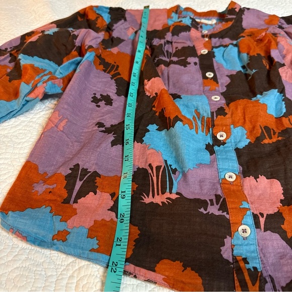 Porridge Colorful Floral Women's Blouse 100% Cotton size Small - Picture 7 of 8